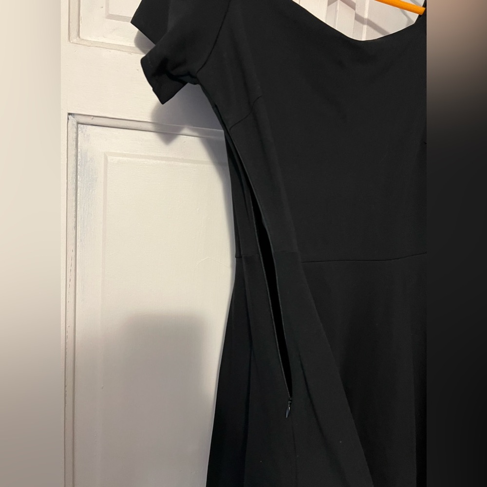 Satin Mathews Black Knee Length Dress